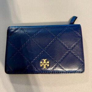 Tory Burch Dark Blue Quilted Wallet